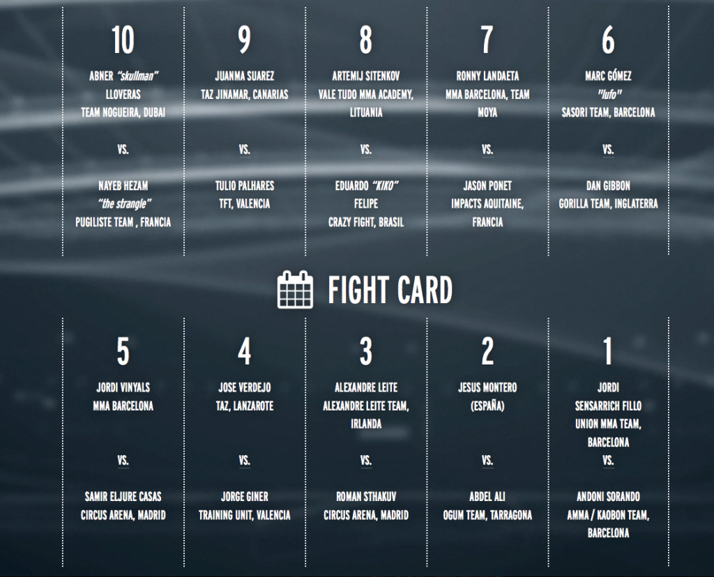 Fight Card de AFL1