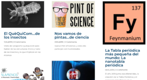 Diseño web blog de ciencia