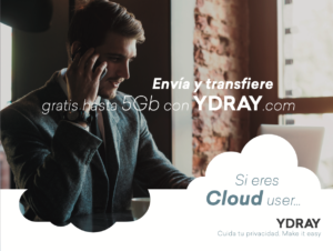Ejecutivo trabajando subiendo ficheros a Ydray