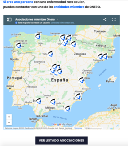 Mapa de entidades interactivo adheridas a Onero